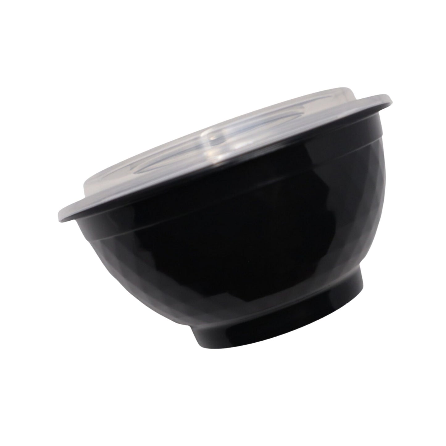 50oz Food Container Black Round Microwavable Heavy Weight Bowl with Lid – 20Pcs Food Storage & Serving VeZee