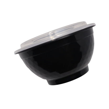 50oz Food Container Black Round Microwavable Heavy Weight Bowl with Lid – 20Pcs Food Storage & Serving VeZee