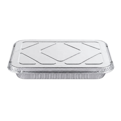 9×13 Half Size Shallow Disposable Aluminum Pans with Aluminum Lids Aluminum Pan with Lids VeZee Pack of 10