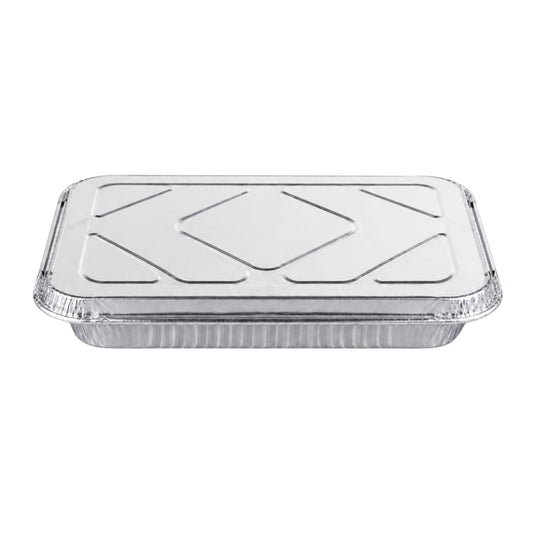 9×13 Half Size Shallow Disposable Aluminum Pans with Aluminum Lids Aluminum Pan with Lids VeZee Pack of 10