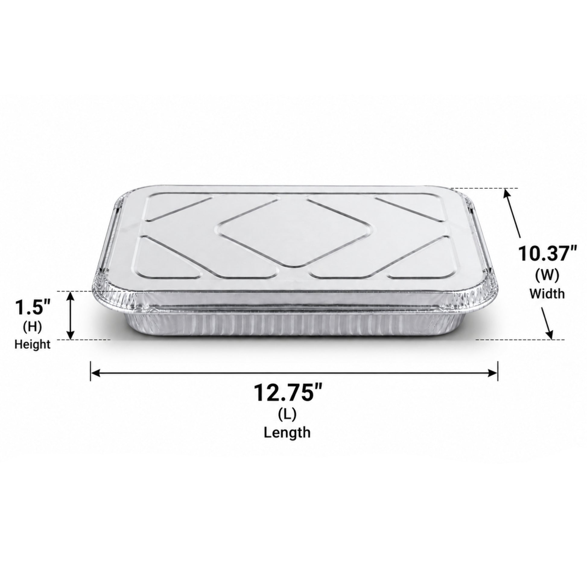 9×13 Half Size Shallow Disposable Aluminum Pans with Aluminum Lids Aluminum Pan with Lids VeZee