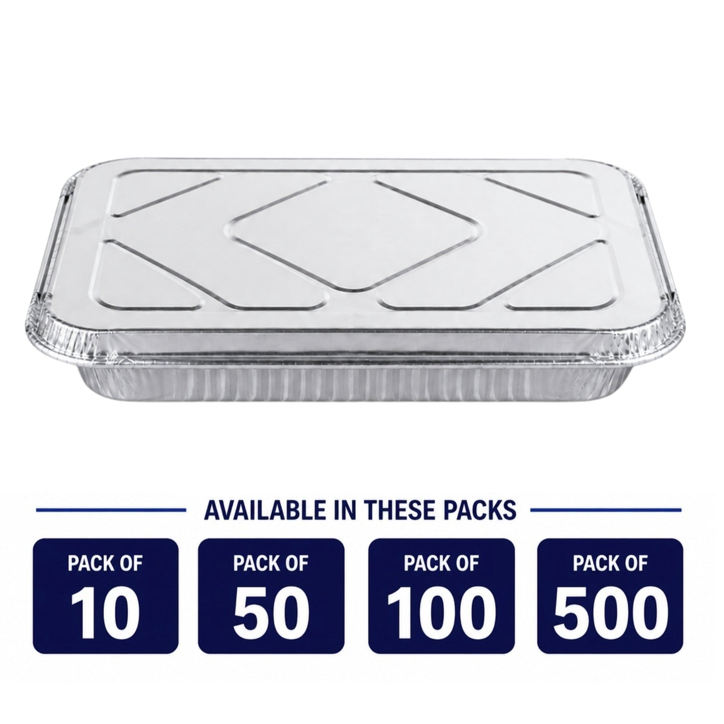 9×13 Half Size Shallow Disposable Aluminum Pans with Aluminum Lids Aluminum Pan with Lids VeZee