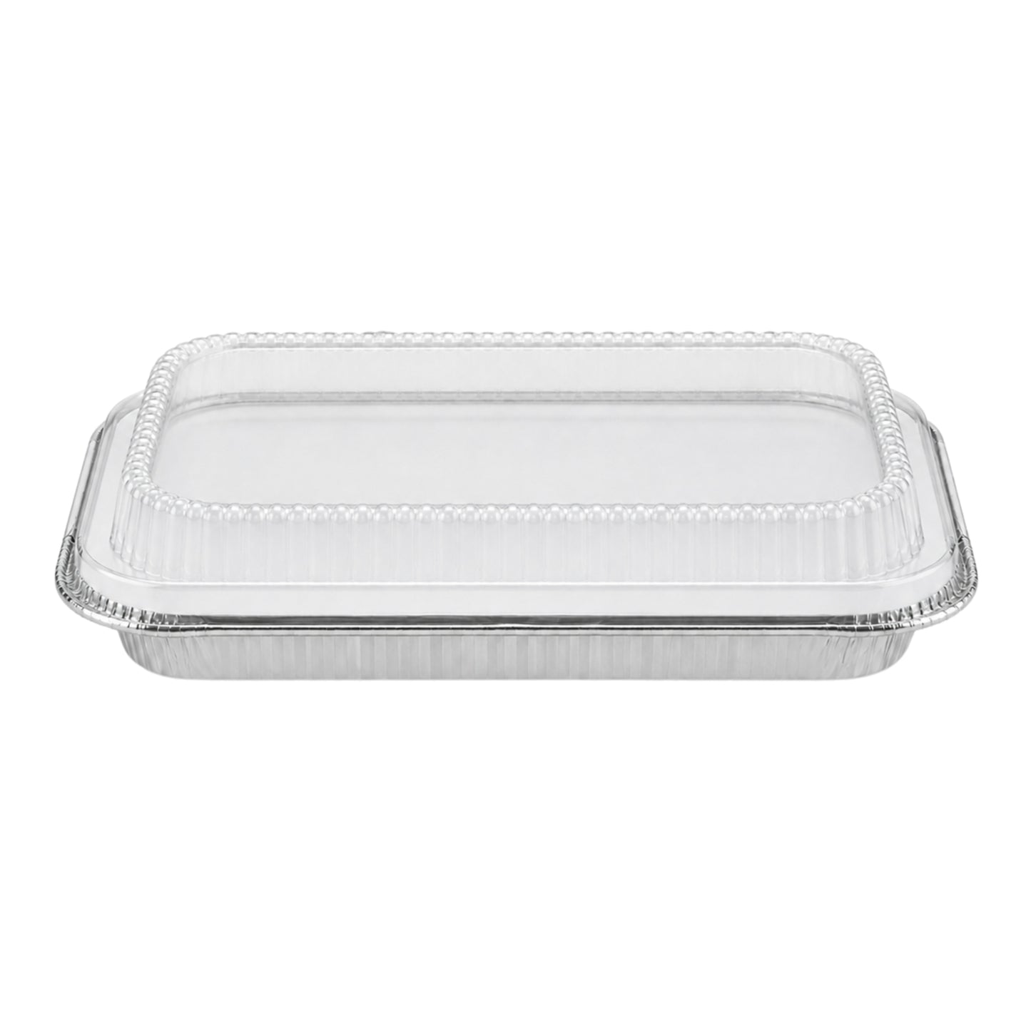 9×13 Half Size Shallow Disposable Aluminum Pans with Dome Lids Aluminum Pans with Lids VeZee Pack of 10