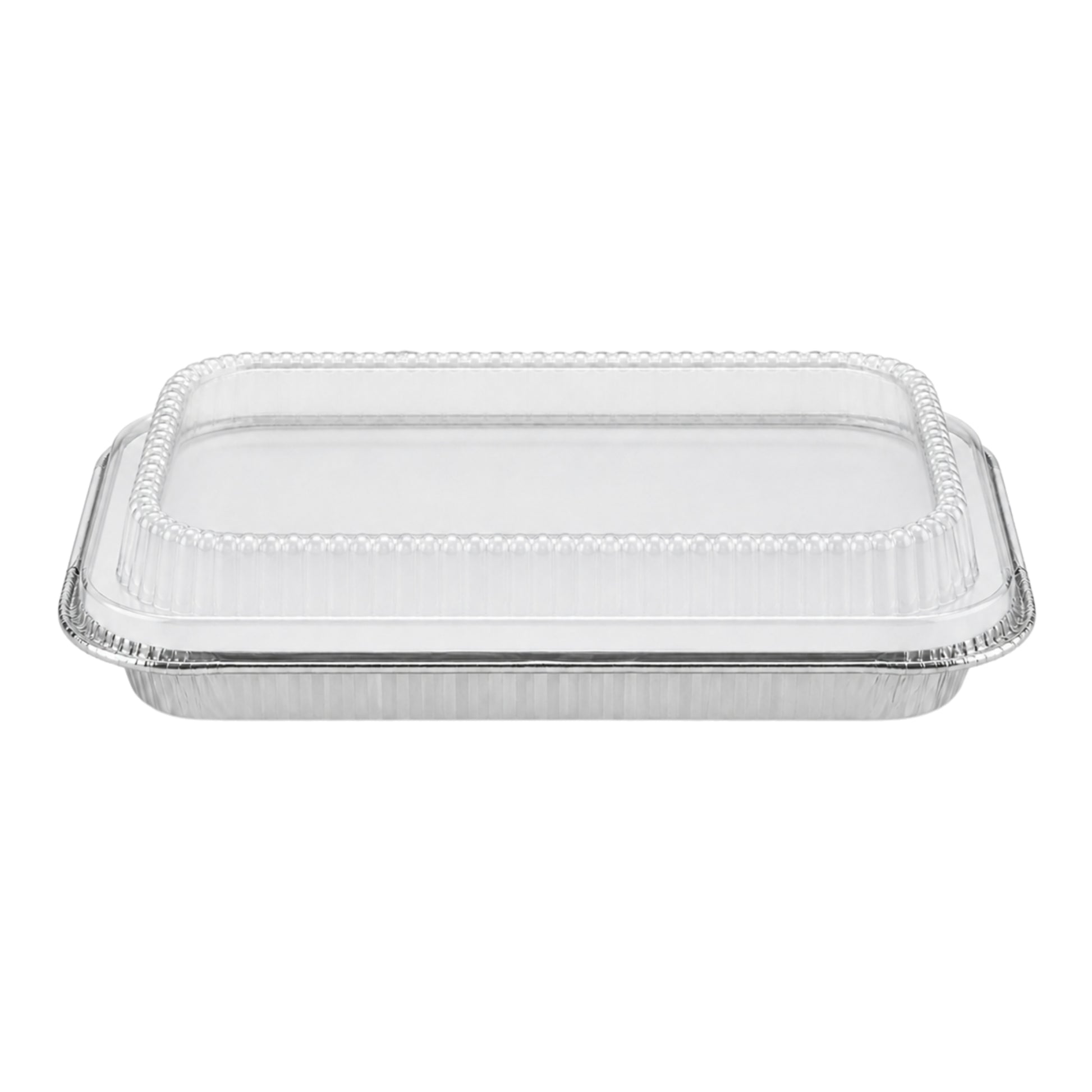9×13 Half Size Shallow Disposable Aluminum Pans with Dome Lids Aluminum Pans with Lids VeZee Pack of 10