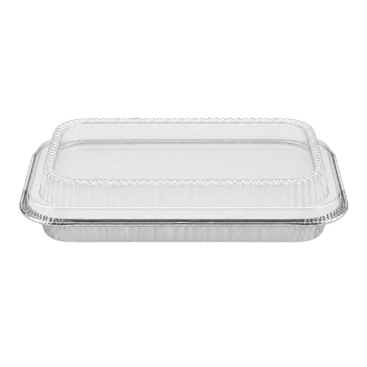 9×13 Half Size Shallow Disposable Aluminum Pans with Dome Lids Aluminum Pans with Lids VeZee Pack of 10