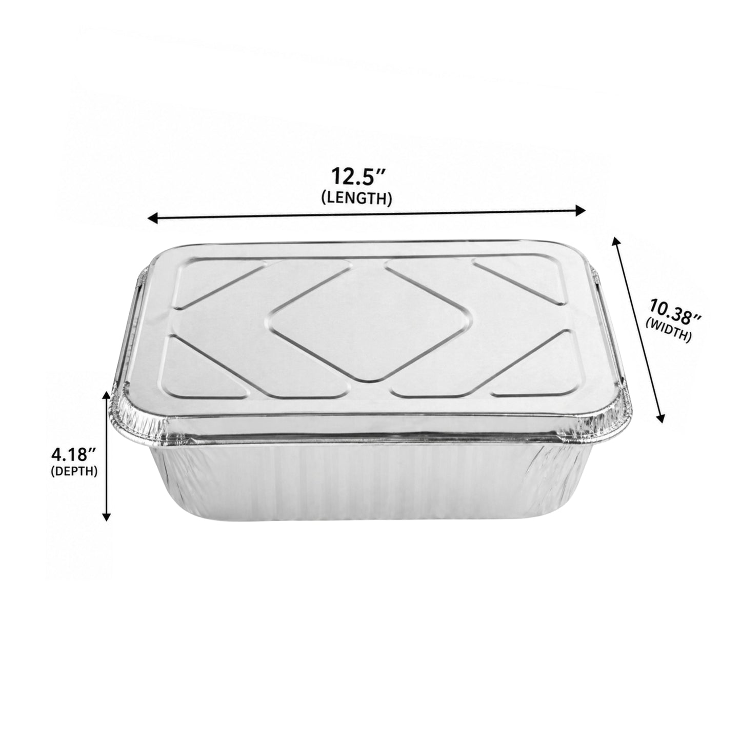 9X13 Half Size Extra Deep Extra Heavy Weight Disposable Aluminum Pan with Lids Aluminum Pan with Lids VeZee
