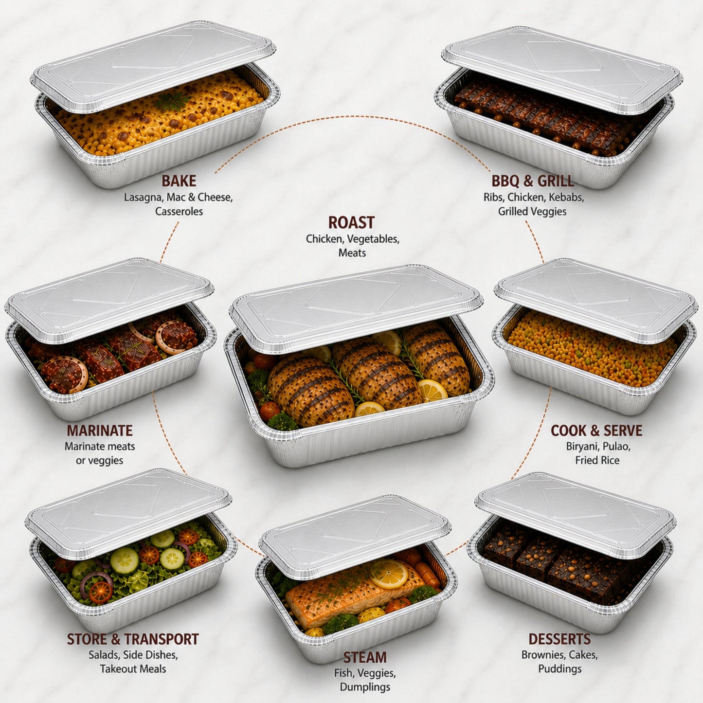 9X13 Half Size Extra Deep Extra Heavy Weight Disposable Aluminum Pan with Lids Aluminum Pan with Lids VeZee