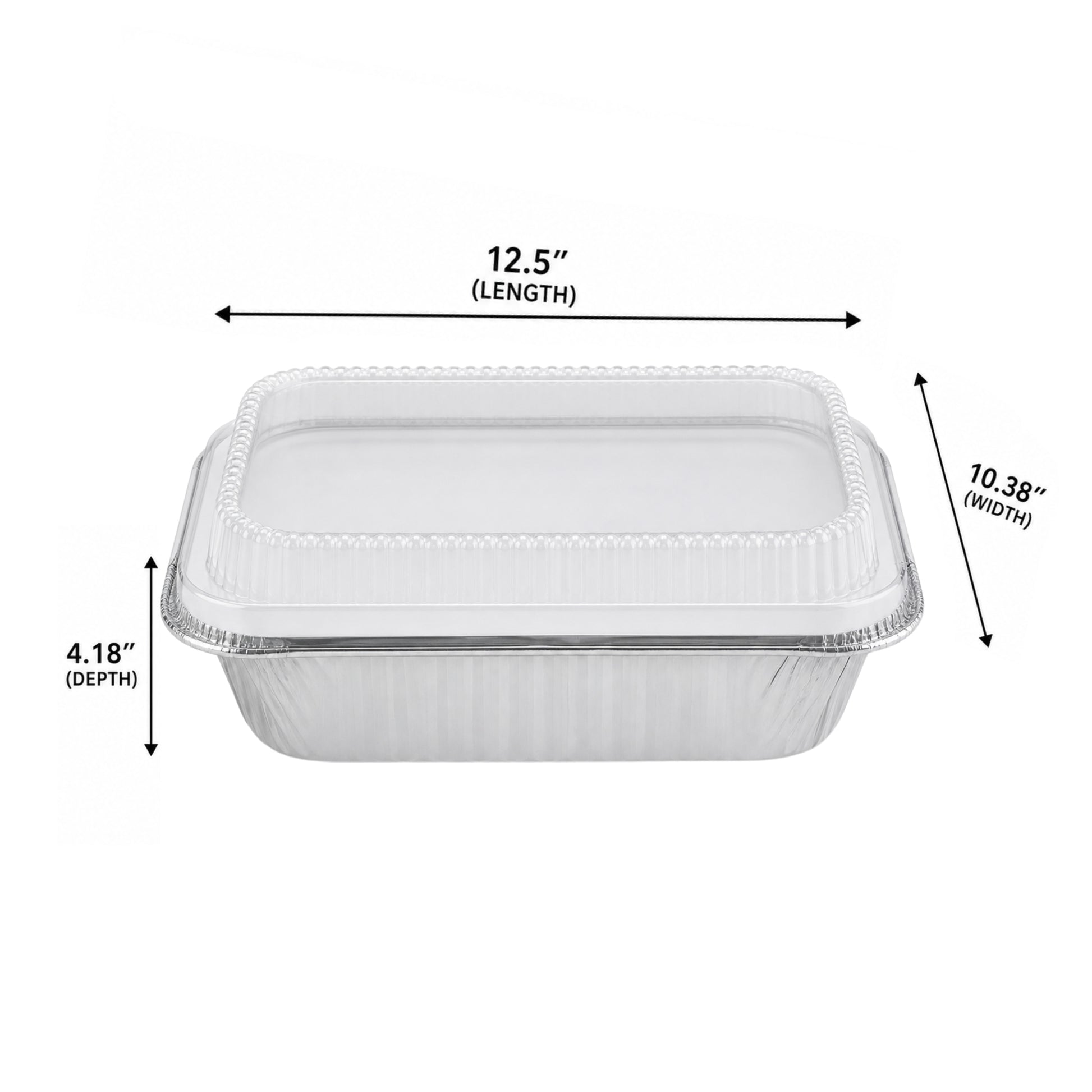 9X13 Extra Deep and Heavy Weight Disposable Aluminum Pan with Dome Lid Aluminum Pan with Lids VeZee