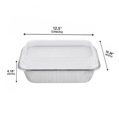 9X13 Extra Deep and Heavy Weight Disposable Aluminum Pan with Dome Lid Aluminum Pan with Lids VeZee