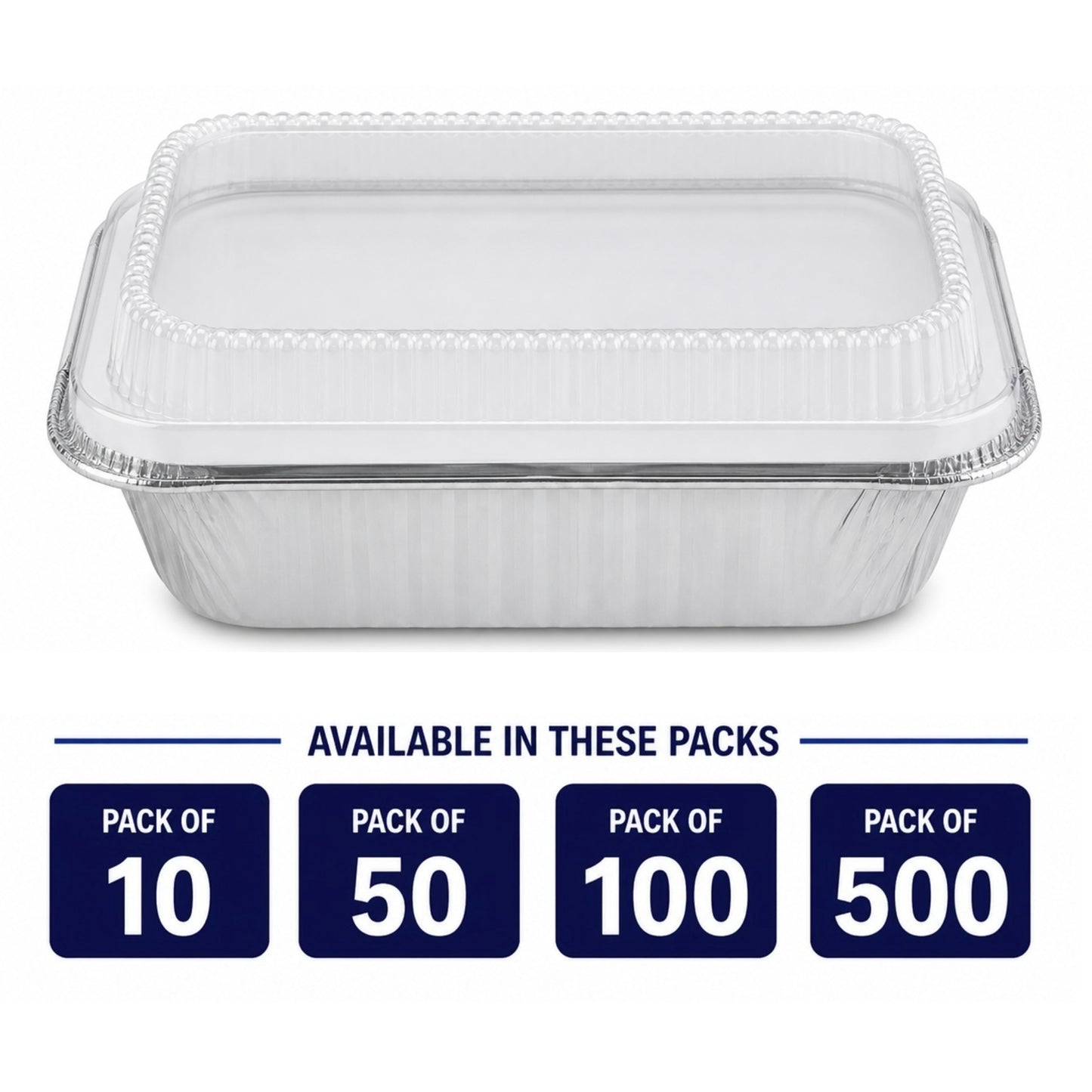 9X13 Extra Deep and Heavy Weight Disposable Aluminum Pan with Dome Lid Aluminum Pan with Lids VeZee