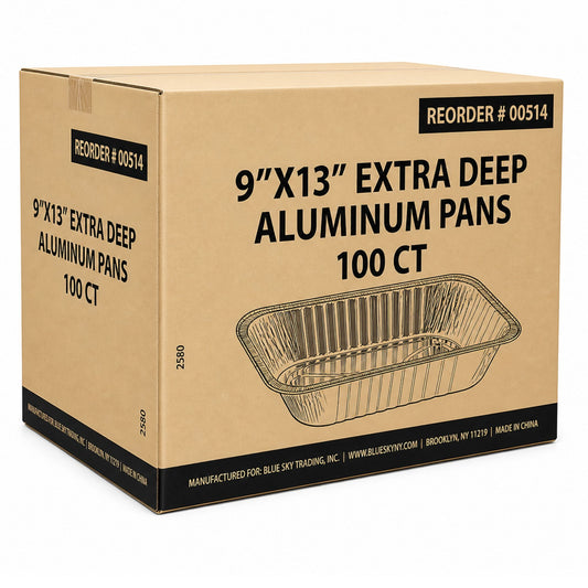 *WHOLESALE* 9 x 13” Half Size Extra-Deep Extra-Heavy Disposable Aluminum Pans 100ct/case Disposable Roasting Pans VeZee