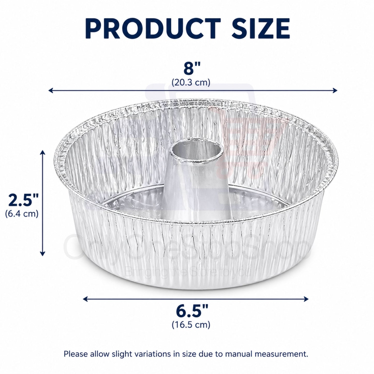 *WHOLESALE* 8" Angel Tube Aluminum Foil Pan Disposable 100/Case Cake Pans & Molds VeZee