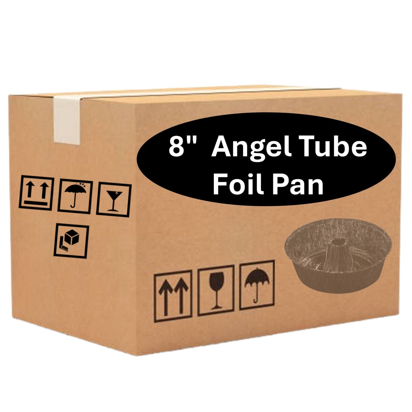 *WHOLESALE* Disposable Aluminum 8" Angel Tube Foil Pan:100/Case Cake Pans & Molds VeZee