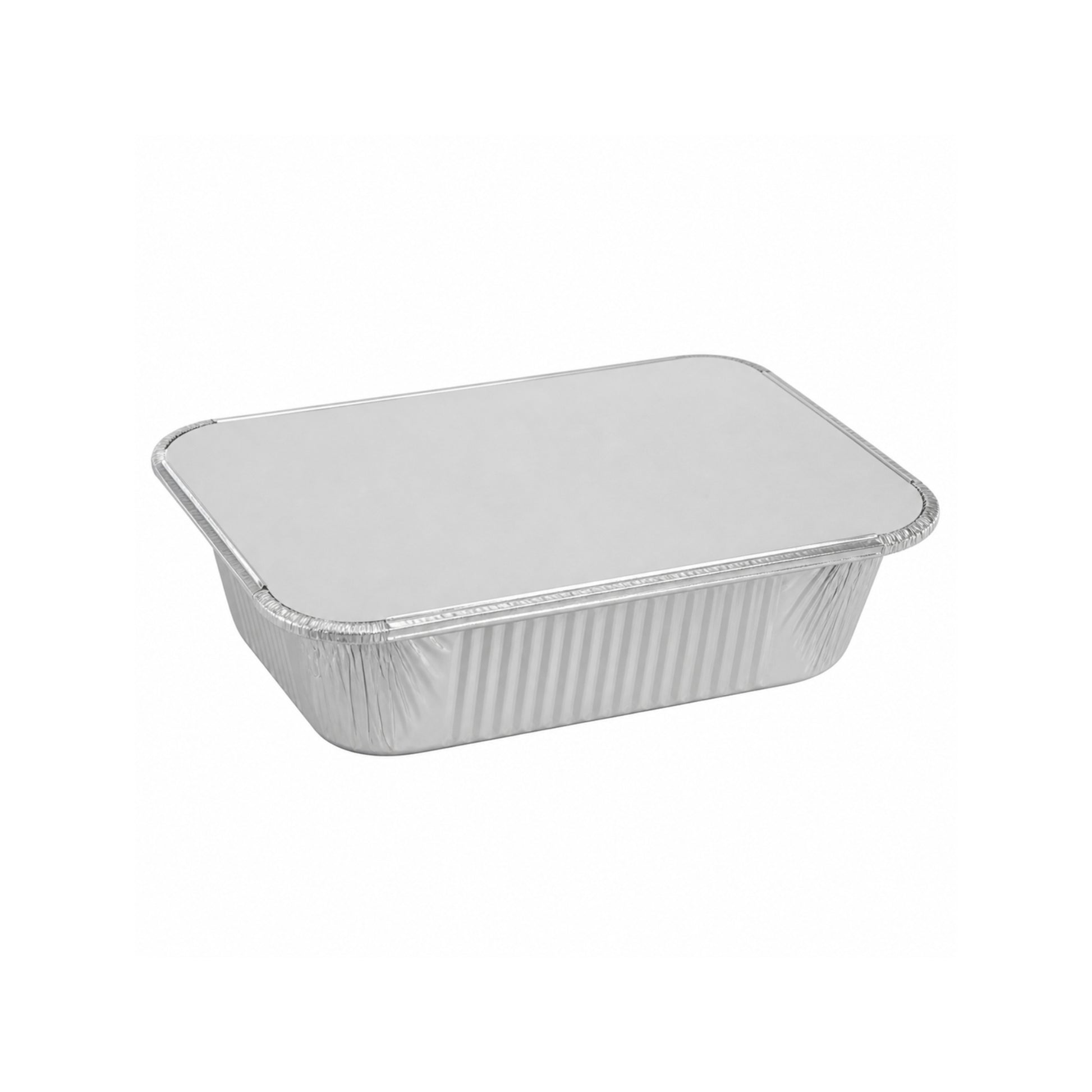 1Lb Oblong Aluminum Pan 5.5"x 4" Disposable with Board Lid Aluminum Pans with Lids VeZee Pack of 10