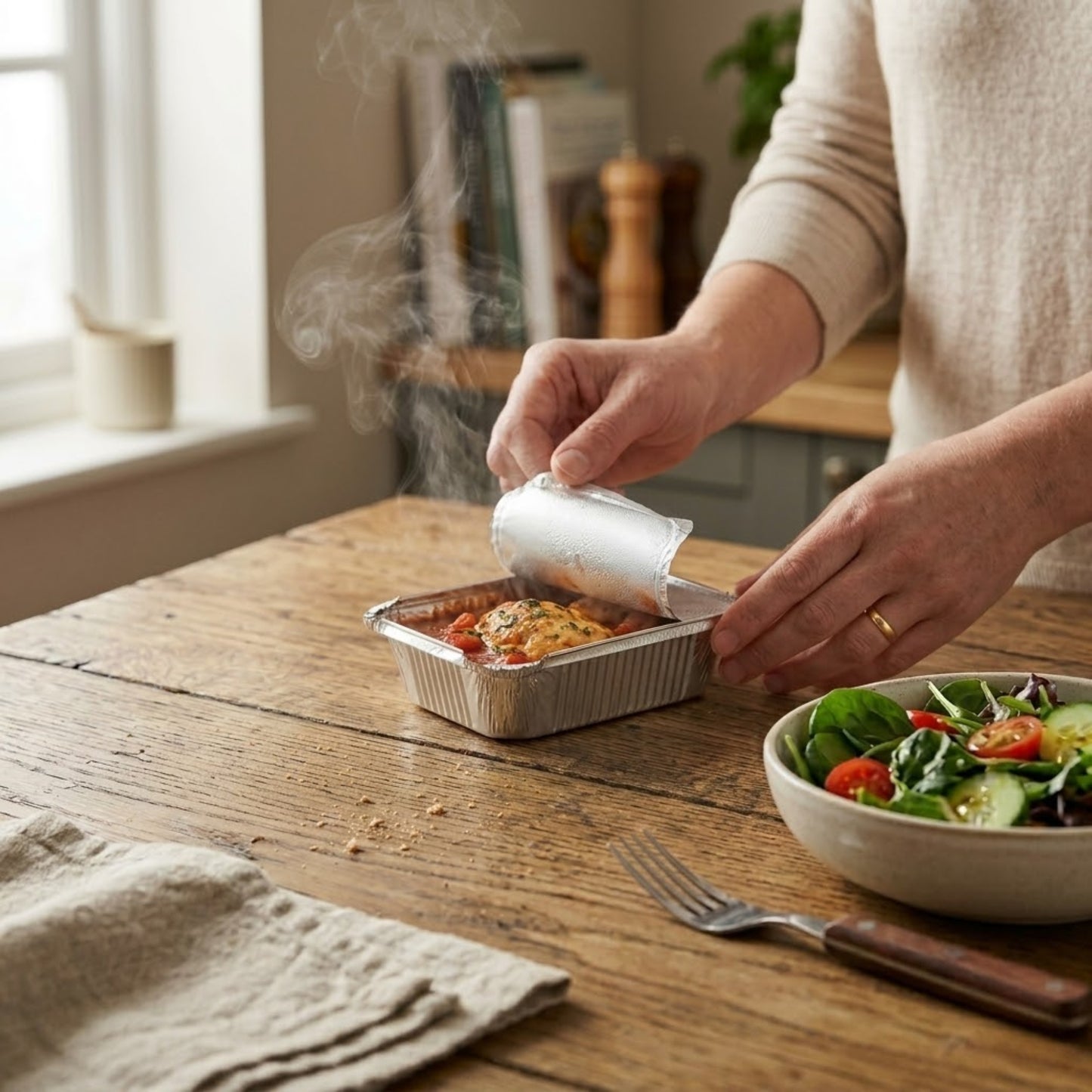 1Lb Oblong Aluminum Pan 5.5"x 4" Disposable with Board Lid Aluminum Pans with Lids VeZee