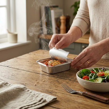 1Lb Oblong Aluminum Pan 5.5"x 4" Disposable with Board Lid Aluminum Pans with Lids VeZee
