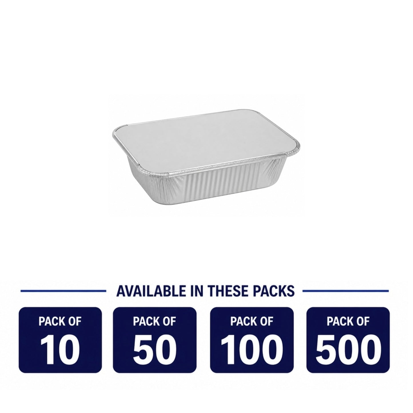1Lb Oblong Aluminum Pan 5.5"x 4" Disposable with Board Lid Aluminum Pans with Lids VeZee