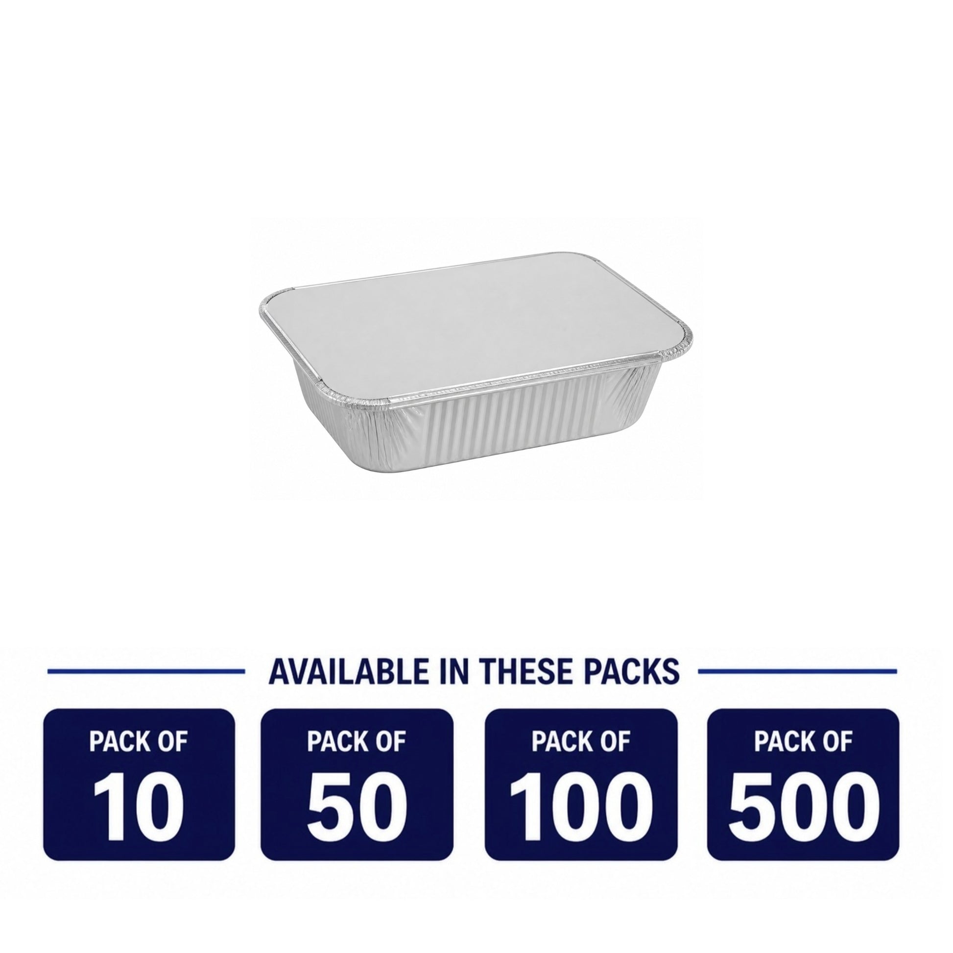 1Lb Oblong Aluminum Pan 5.5"x 4" Disposable with Board Lid Aluminum Pans with Lids VeZee