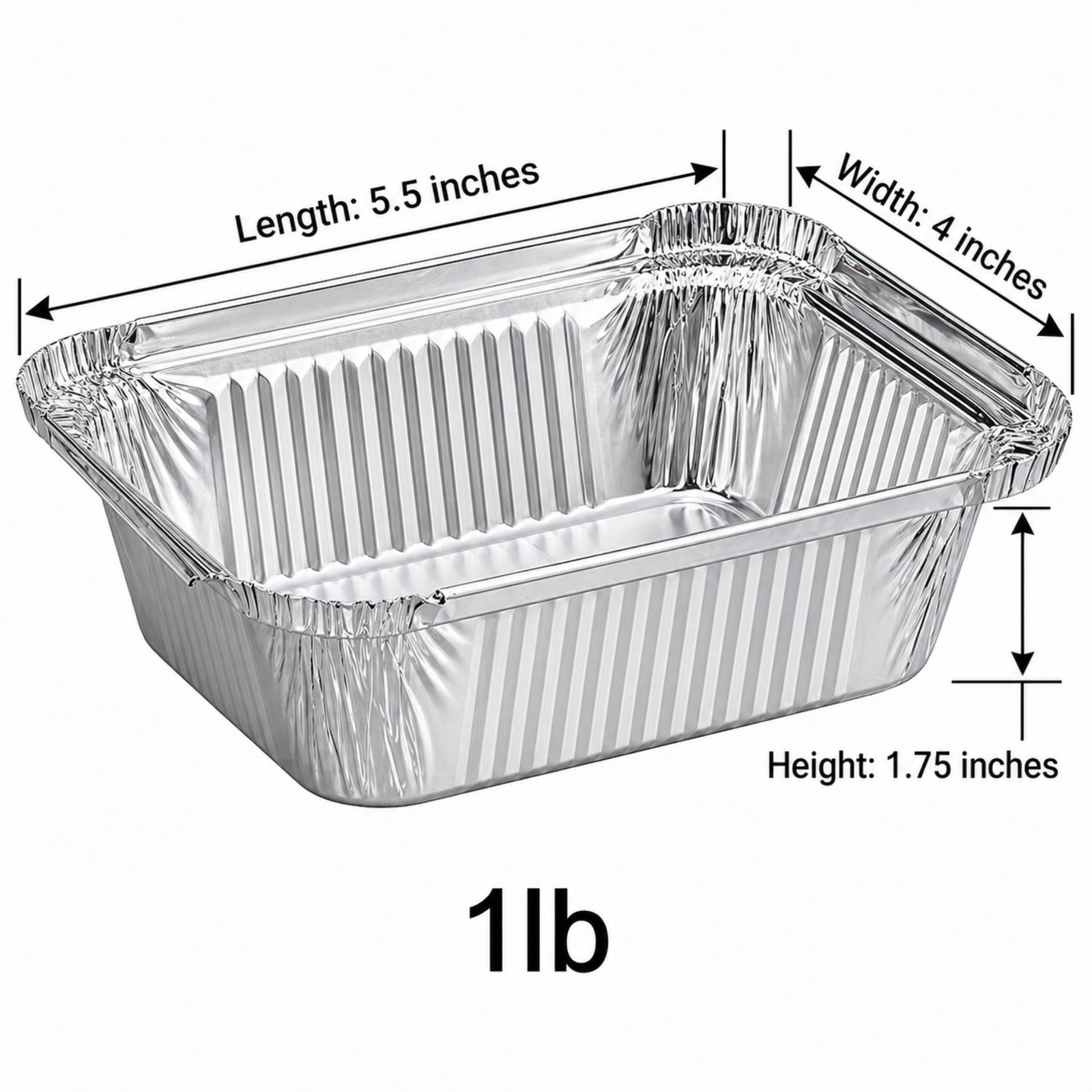*WHOLESALE* 1Lb Oblong Pan 5.5" x 4" Disposable Aluminum 1000/case Disposable Cake Pans & Molds VeZee