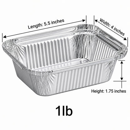 *WHOLESALE* 1Lb Oblong Pan 5.5" x 4" Disposable Aluminum 1000/case Disposable Cake Pans & Molds VeZee