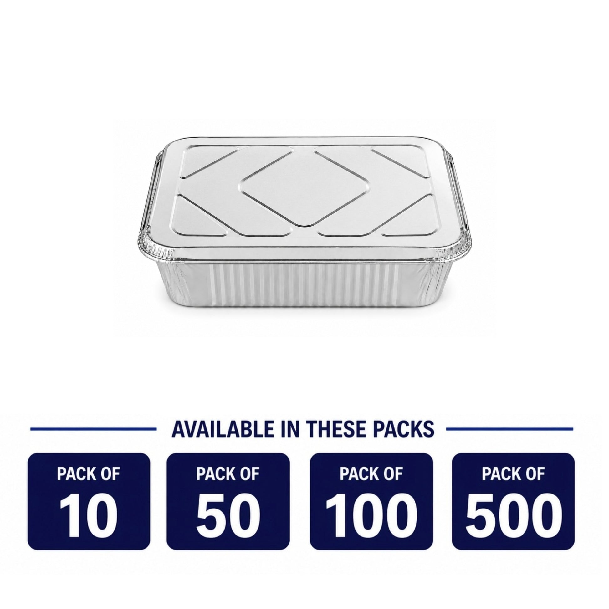 2.25Lb Oblong Aluminum Pan 8.25"x 5.75" Disposable with Aluminum Lid (Must bend edges of pan to fit Lid) Aluminum Pans with Lids VeZee