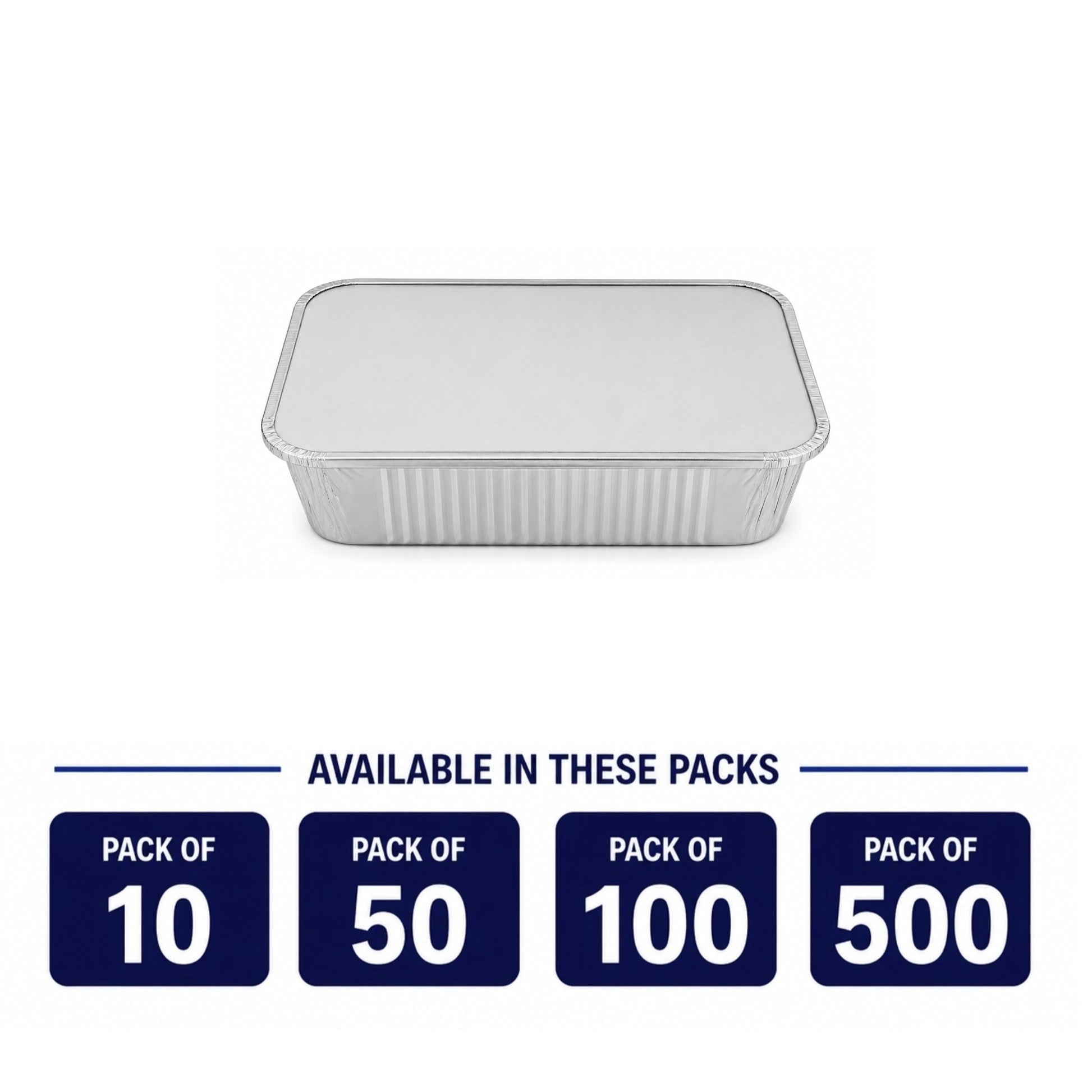 2.25Lb Oblong Aluminum Pan 8.25"x 5.75" Disposable with Board Lid Aluminum Pans with Lids VeZee
