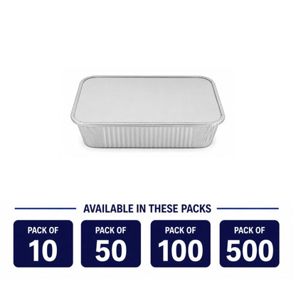 2.25Lb Oblong Aluminum Pan 8.25"x 5.75" Disposable with Board Lid Aluminum Pans with Lids VeZee