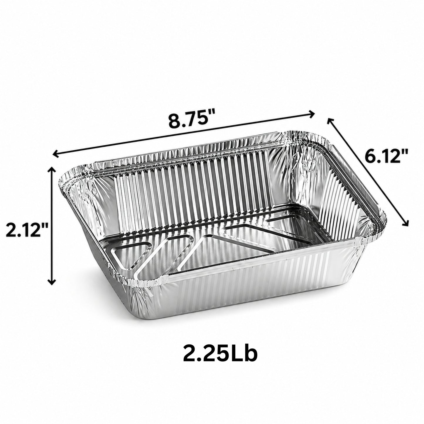 *WHOLESALE* 2.25Lb Oblong Pan 8.25" x 5.75" Disposable Aluminum 500 ct/case Baking & Cookie Sheets VeZee