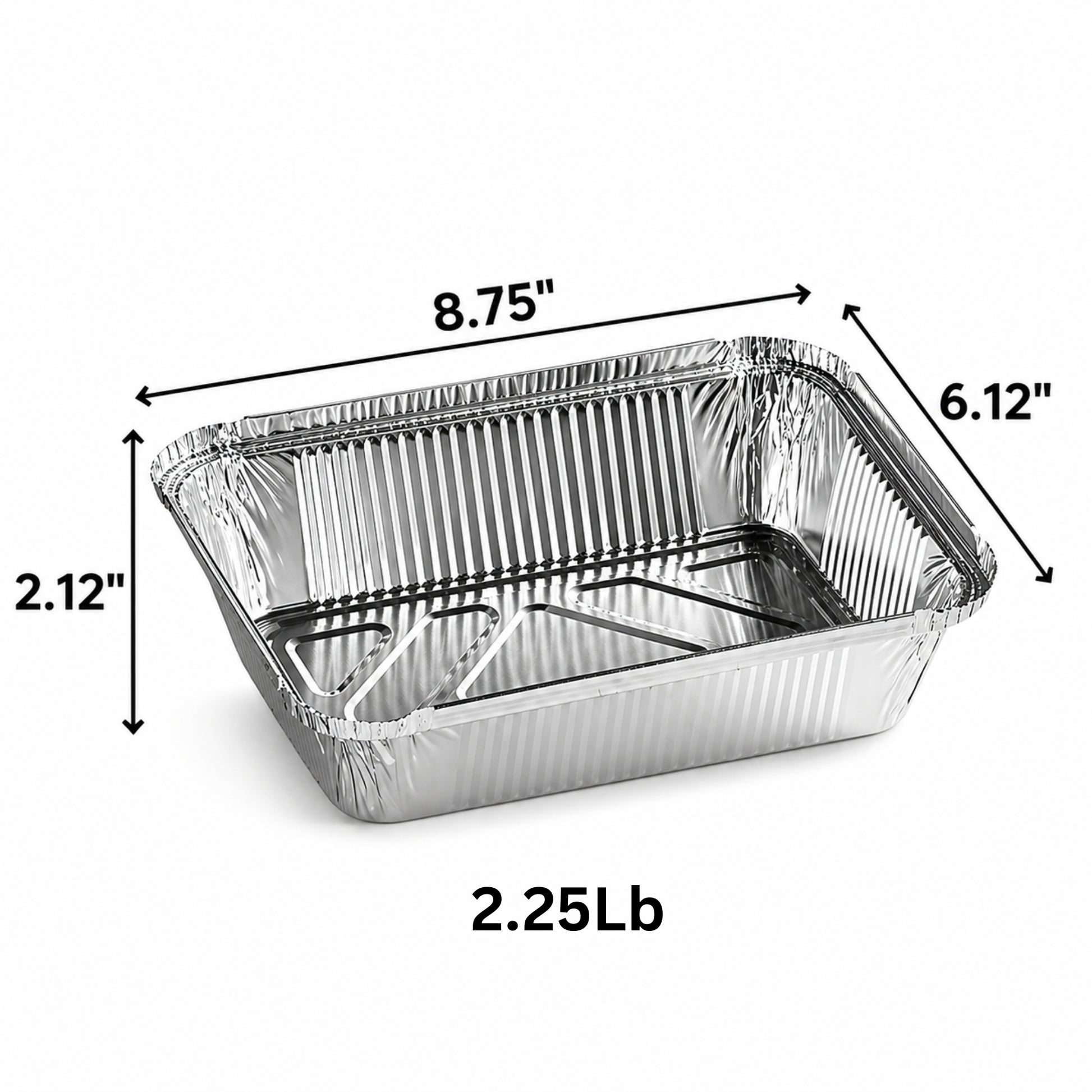 *WHOLESALE* 2.25Lb Oblong Pan 8.25" x 5.75" Disposable Aluminum 500 ct/case Baking & Cookie Sheets VeZee