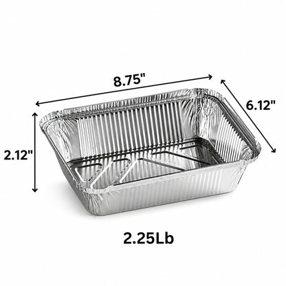 *WHOLESALE* 2.25Lb Oblong Pan 8.25" x 5.75" Disposable Aluminum 500 ct/case Baking & Cookie Sheets VeZee