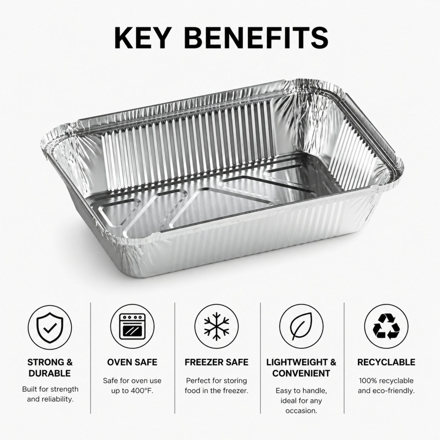 *WHOLESALE* 2.25Lb Oblong Pan 8.25" x 5.75" Disposable Aluminum 500 ct/case Baking & Cookie Sheets VeZee
