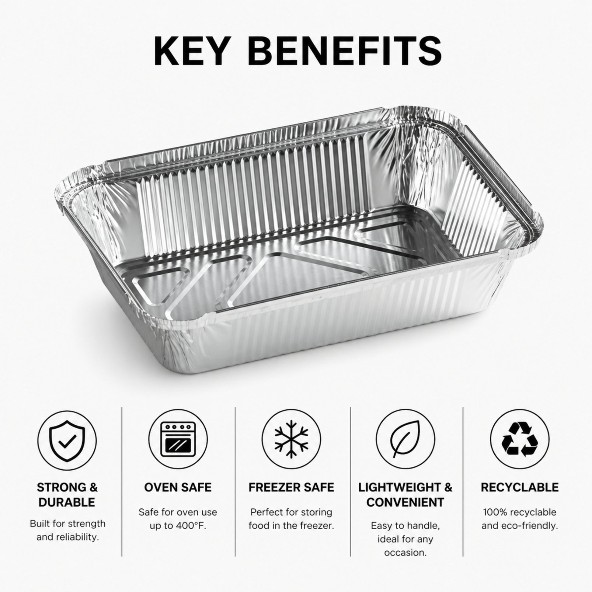 *WHOLESALE* 2.25Lb Oblong Pan 8.25" x 5.75" Disposable Aluminum 500 ct/case Baking & Cookie Sheets VeZee