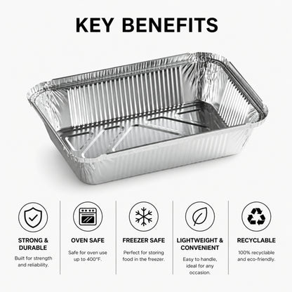 *WHOLESALE* 2.25Lb Oblong Pan 8.25" x 5.75" Disposable Aluminum 500 ct/case Baking & Cookie Sheets VeZee