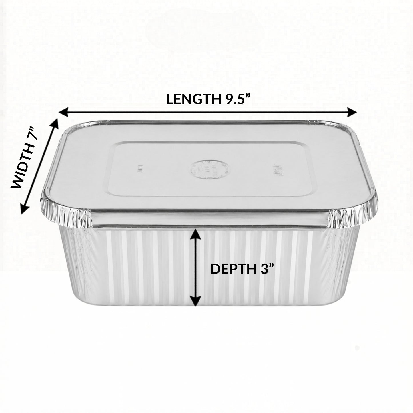 5Lb Oblong Aluminum Pan 9.5” x 7” Disposable with Aluminum Lid Aluminum Pans with Lids VeZee