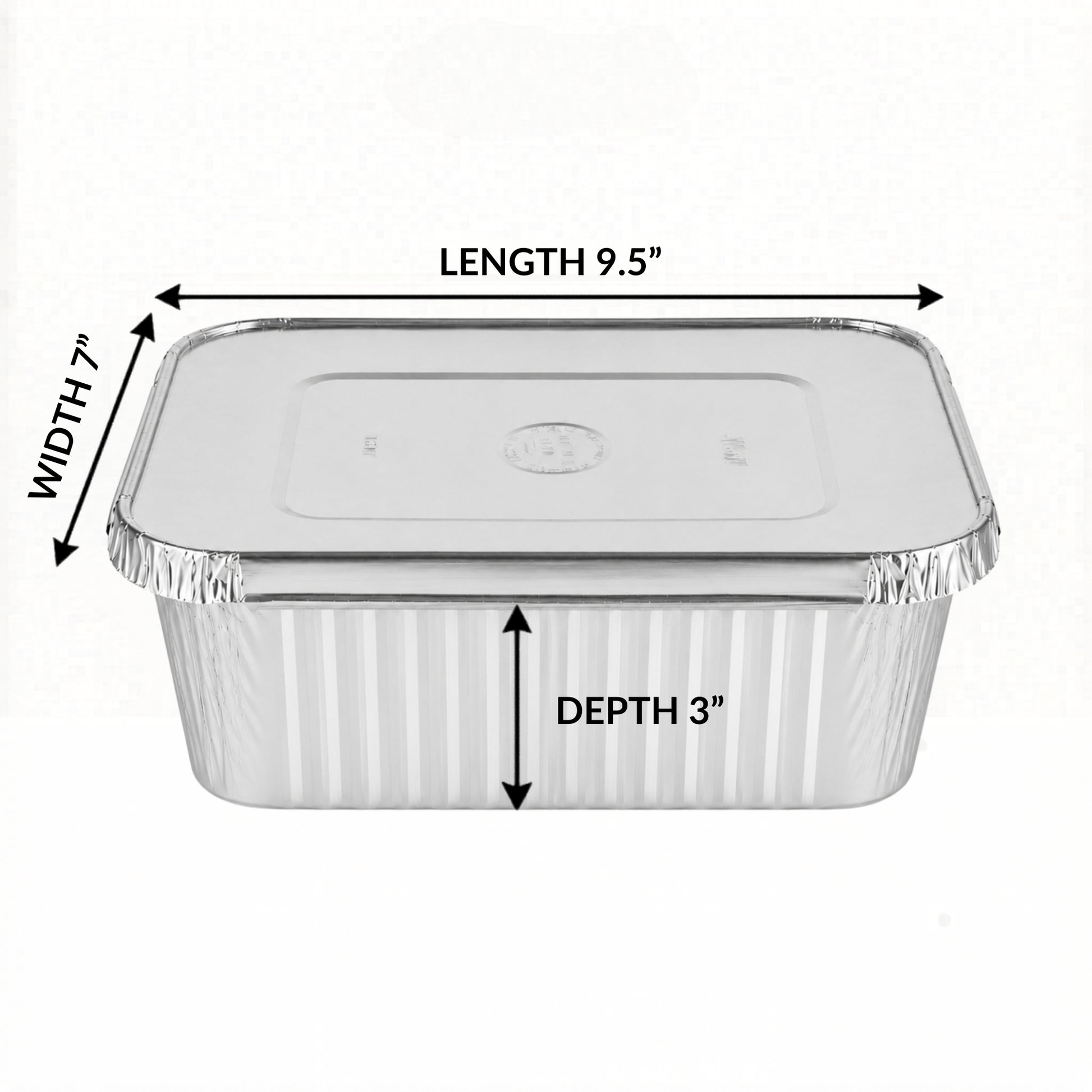 5Lb Oblong Aluminum Pan 9.5” x 7” Disposable with Aluminum Lid Aluminum Pans with Lids VeZee