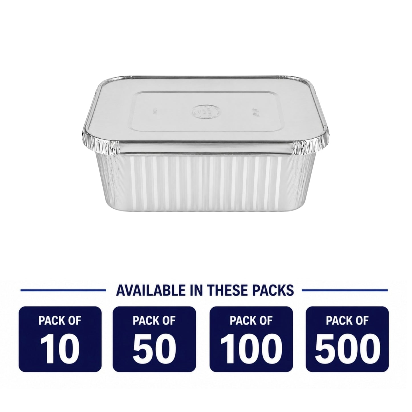 5Lb Oblong Aluminum Pan 9.5” x 7” Disposable with Aluminum Lid Aluminum Pans with Lids VeZee