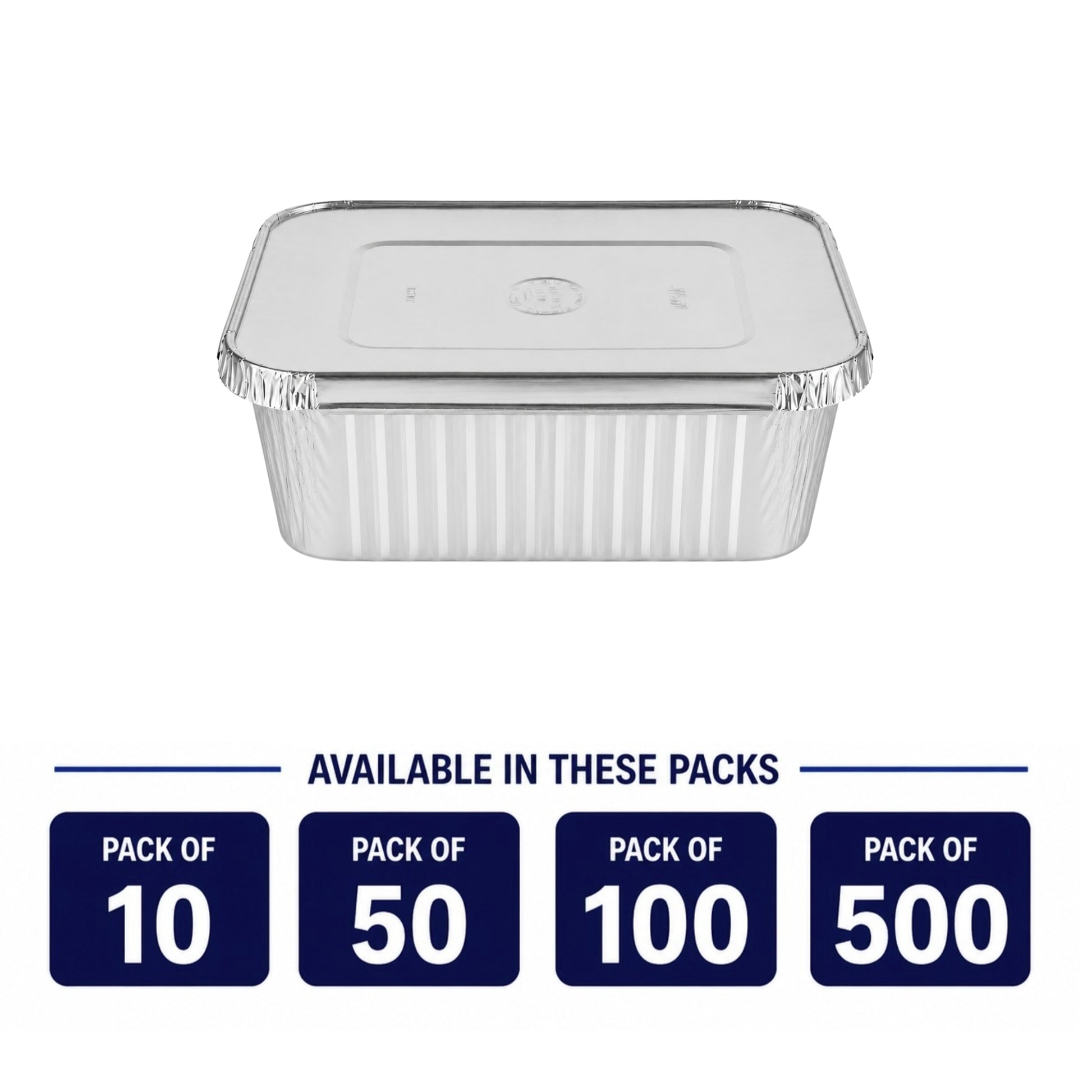 5Lb Oblong Aluminum Pan 9.5” x 7” Disposable with Aluminum Lid Aluminum Pans with Lids VeZee