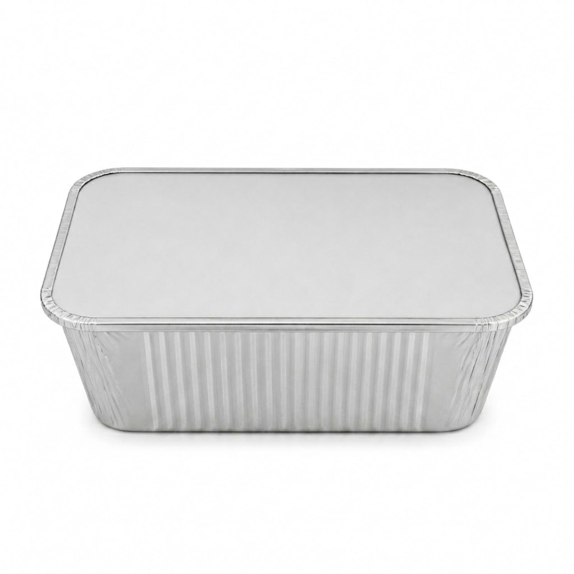 5Lb Oblong Aluminum Pan 9.5” x 7” Disposable with Board Lid Aluminum Pans with Lids VeZee Pack of 10