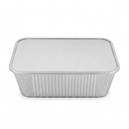 5Lb Oblong Aluminum Pan 9.5” x 7” Disposable with Board Lid Aluminum Pans with Lids VeZee Pack of 10
