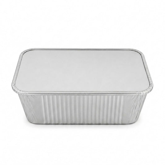 Disposable 5Lb Oblong Aluminum Pan 9.5” x 7” | BPA-free Aluminum Pans with Lids VeZee Pack of 10
