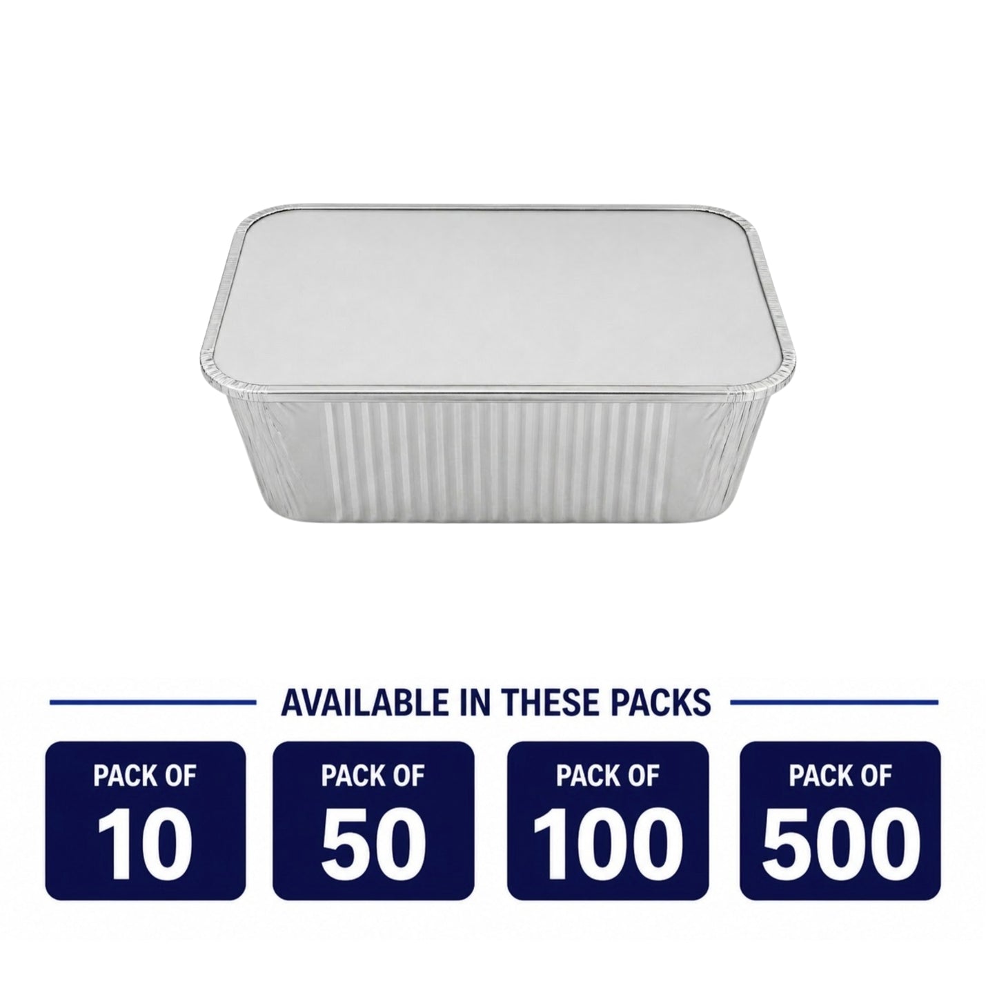 5Lb Oblong Aluminum Pan 9.5” x 7” Disposable with Board Lid Aluminum Pans with Lids VeZee