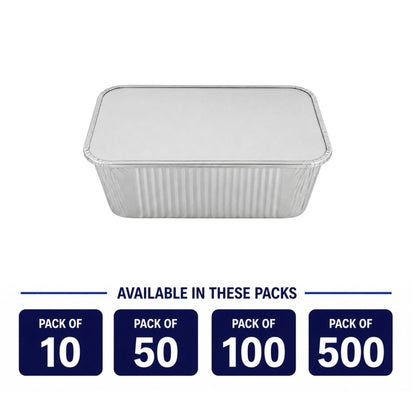 5Lb Oblong Aluminum Pan 9.5” x 7” Disposable with Board Lid Aluminum Pans with Lids VeZee