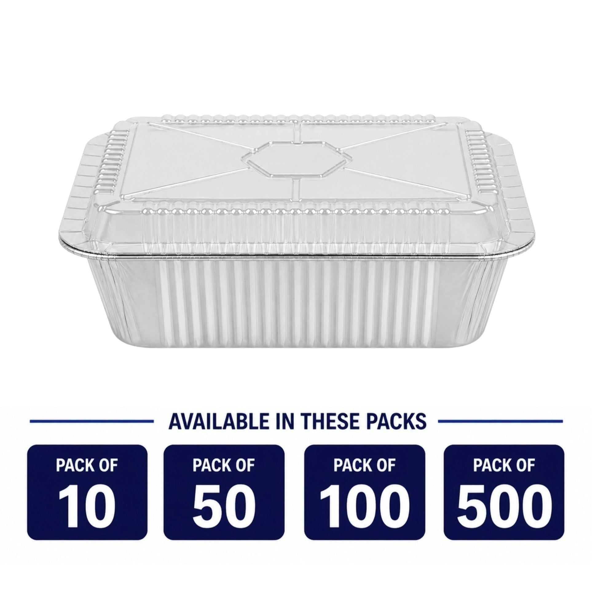 5Lb Oblong Aluminum Pan 9.5” x 7” Disposable with Dome Lid Aluminum Pans with Lids VeZee