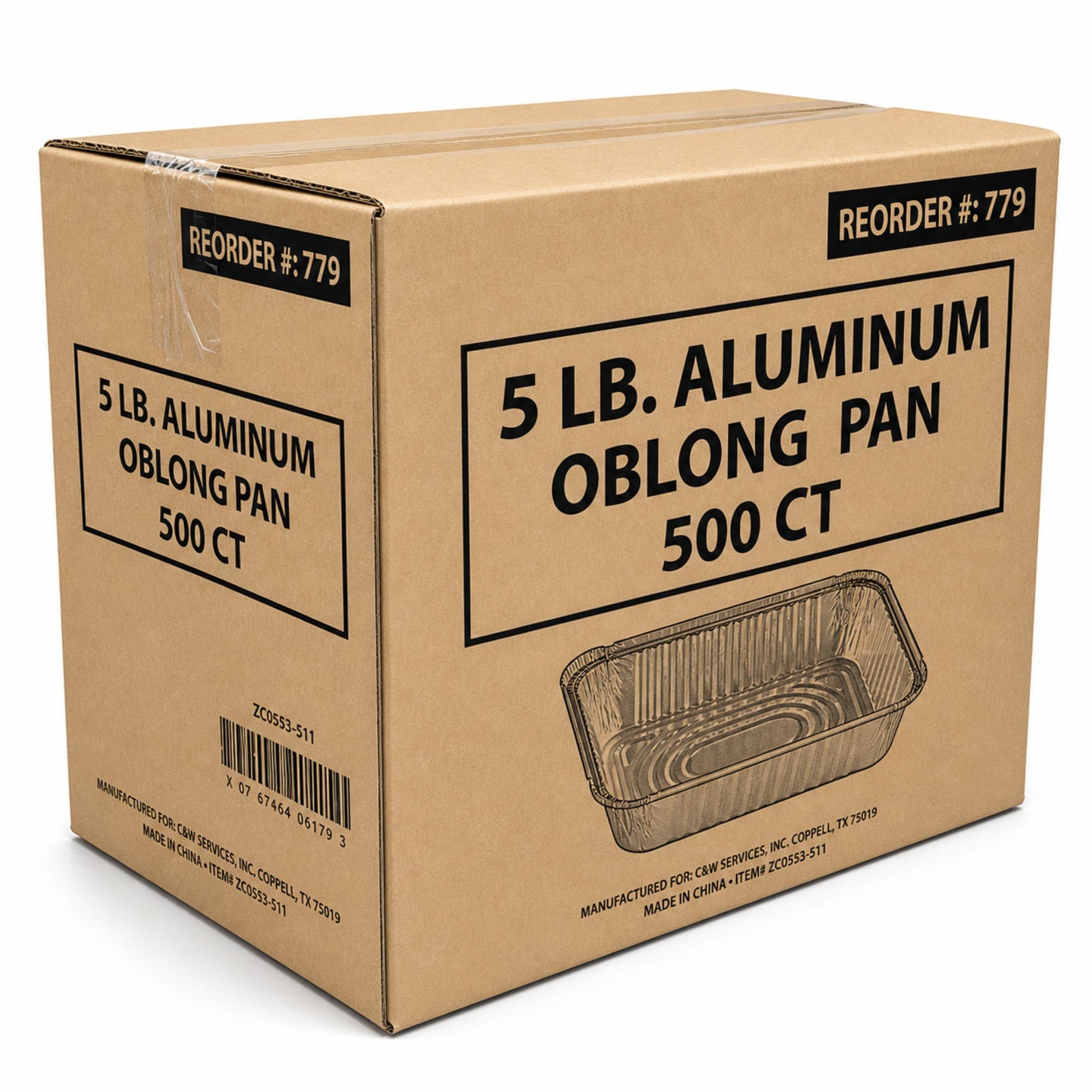 *WHOLESALE* 5Lb Oblong Pan 9.5” x 7” Disposable Aluminum 500 ct/case Aluminum Pans VeZee