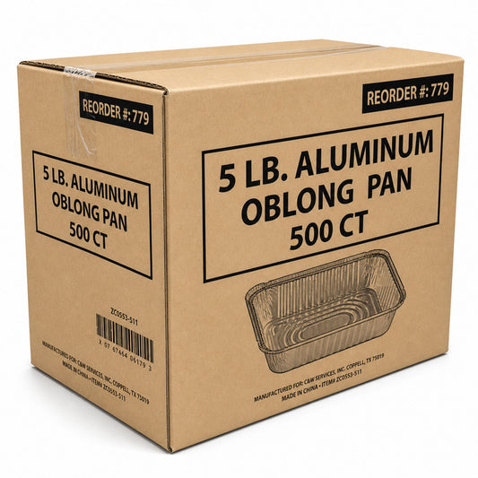 *WHOLESALE* 5Lb Oblong Pan 9.5” x 7” Disposable Aluminum 500 ct/case Aluminum Pans VeZee