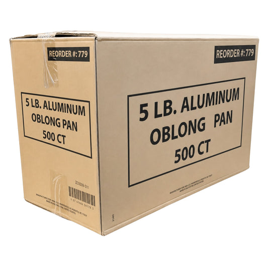 *WHOLESALE* 5Lb Oblong Pan 9.5” x 7” Disposable Aluminum 500 ct/case Aluminum Pans VeZee 1 CASE