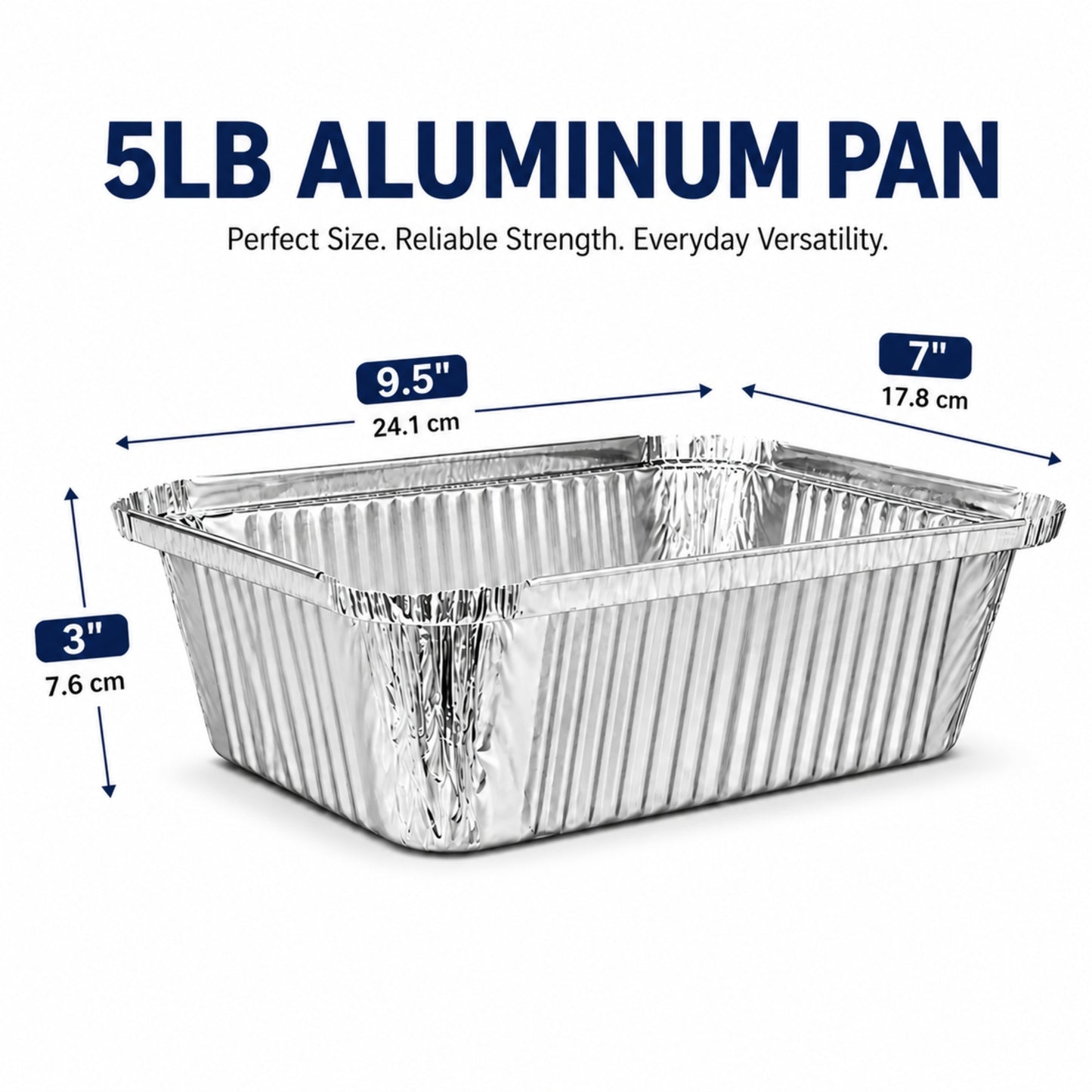 5Lb Oblong Pan 9.5” x 7” Disposable Aluminum Oblong Pans VeZee