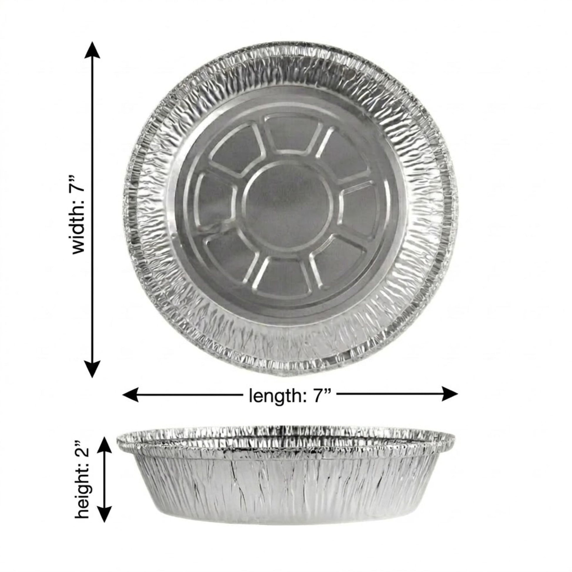 7” Round Aluminum Foil Pans with Board Lids Disposable Round Pans with Board Lids VeZee