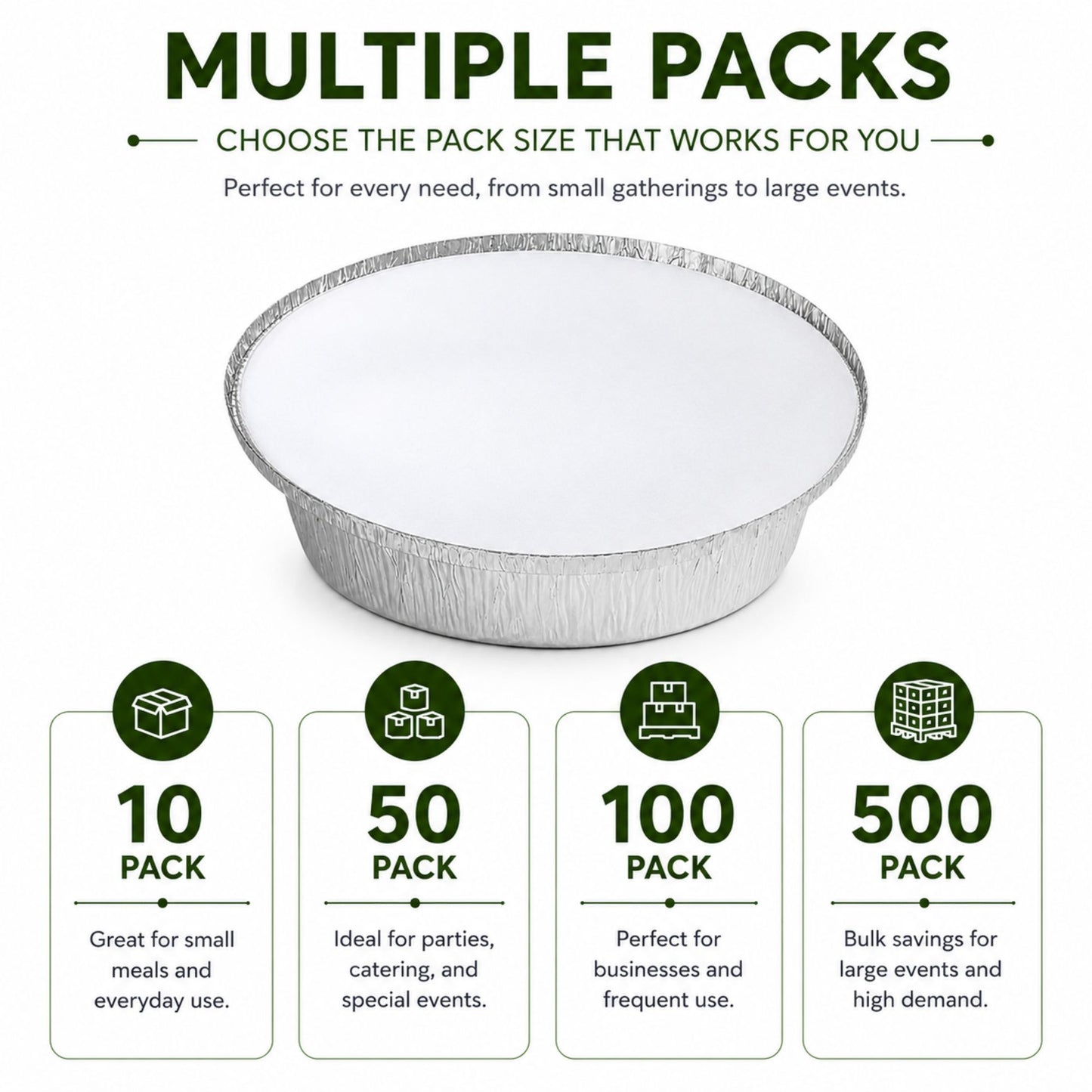 7” Round Aluminum Foil Pans with Board Lids Disposable Round Pans with Board Lids VeZee