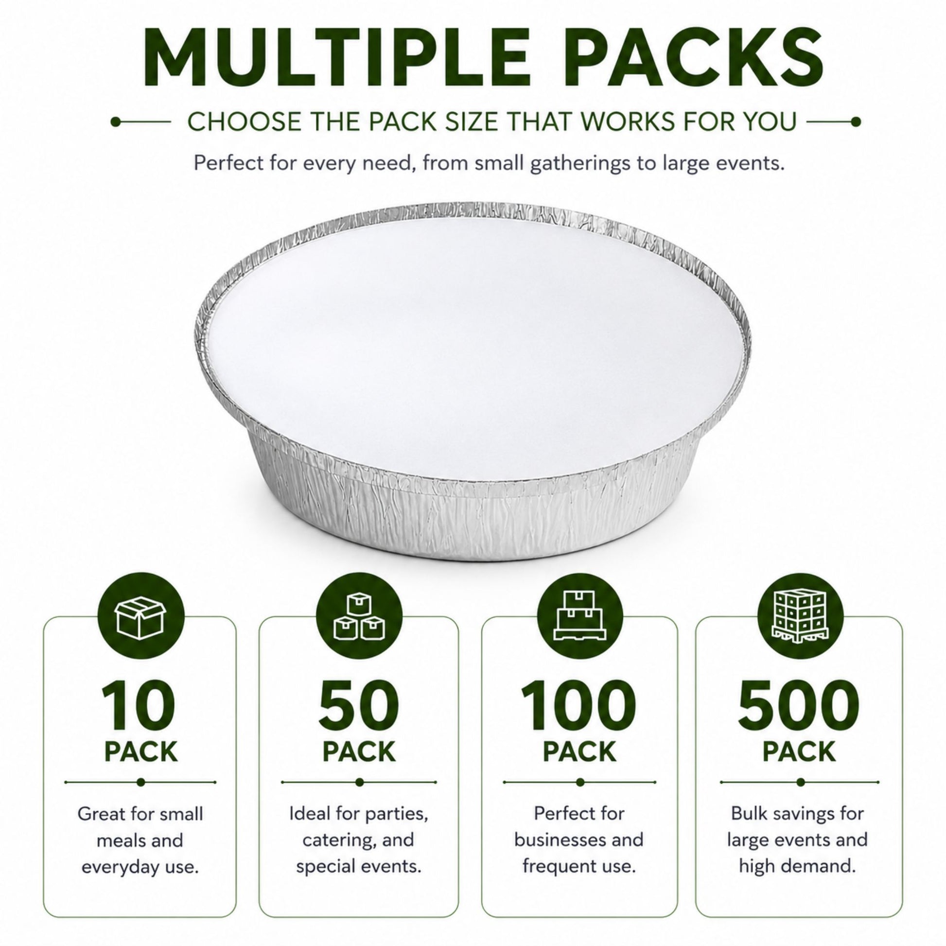 7” Round Aluminum Foil Pans with Board Lids Disposable Round Pans with Board Lids VeZee